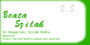 beata szilak business card