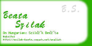 beata szilak business card